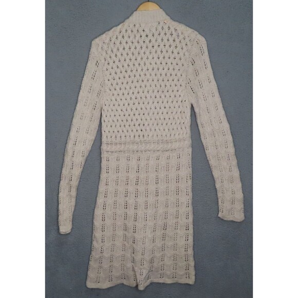 Sundance Long Cardigan Sweater Large Beige Button Boho Cotton Angora Knit Duster - Picture 2 of 9